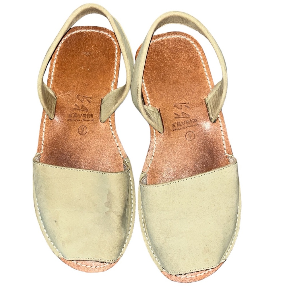 S'Avam Avarqas Taupe Leather Sandals | Size 9